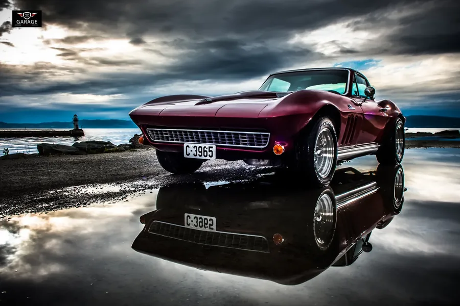 Corvette ved vannspeilet